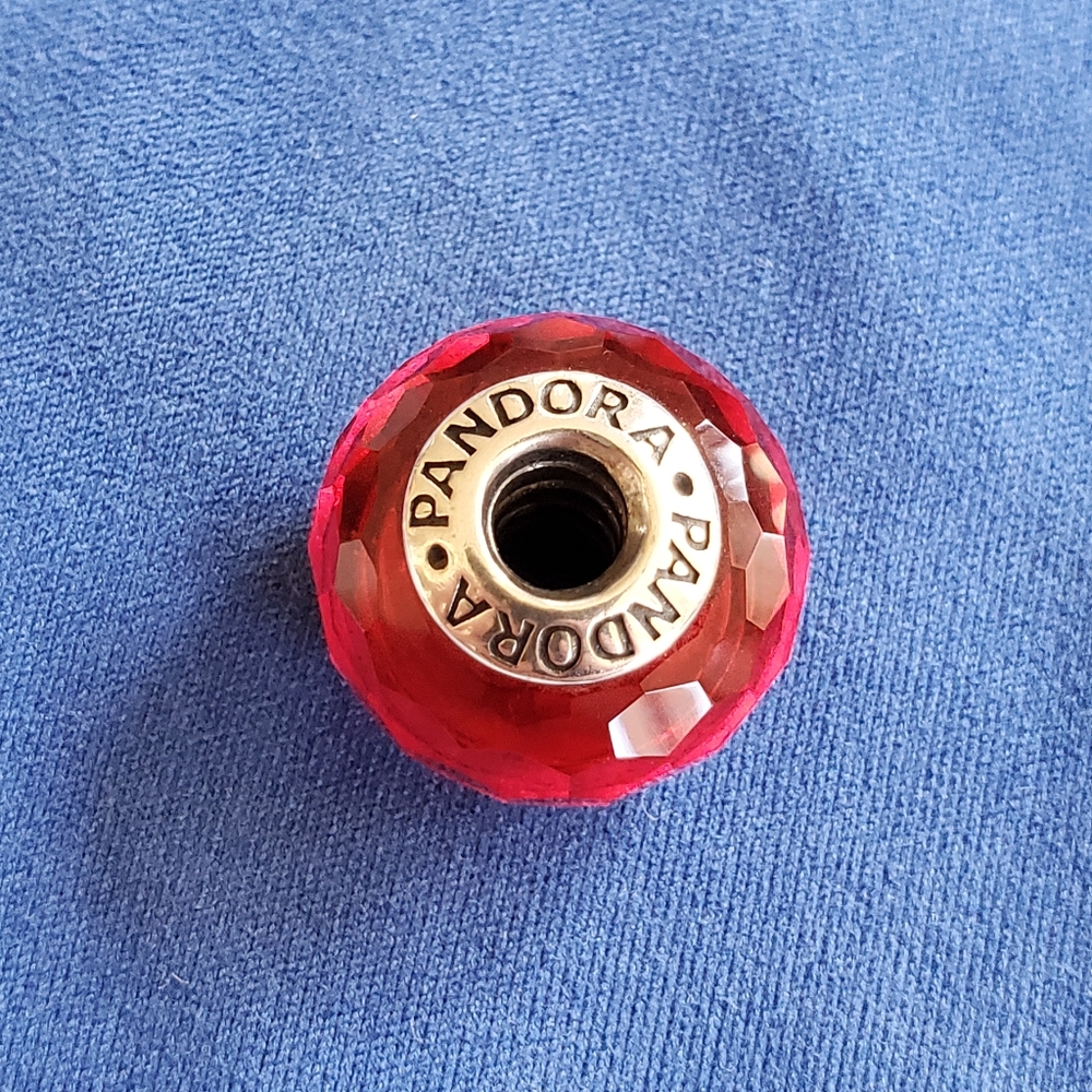 Faceted Red Murano Charm
